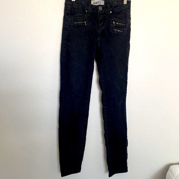 Jolt skinny Jeans Size 0 Black with Zipper pockets. - Picture 2 of 15